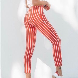 Red and White Striped Pants from Life Clothing Co